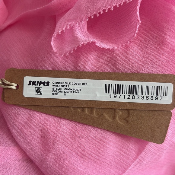 NWT • SKIMS • Silk Chiffon Wrap Cover Up Skirt • SMALL• Light Pink • Sheer - Picture 2 of 2